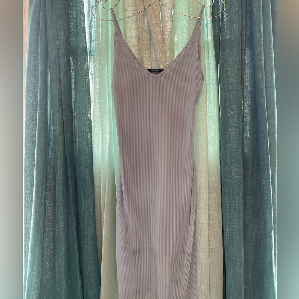 Body con sheath dress in pale gray blue